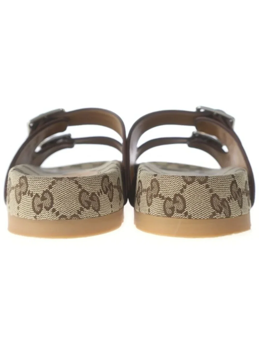 ★SOLD★ Gucci GG Logo Canvas Slide Sandals Beige - Picture 3 of 6